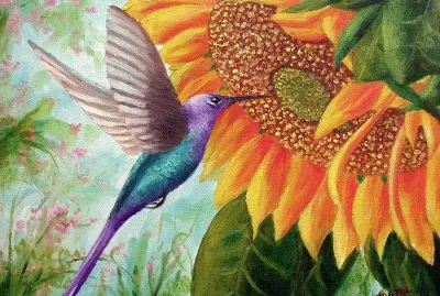 Bird and Sunflower