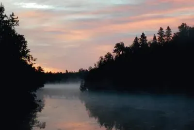 פאזל של Misty river sunrise at Black River NB    L