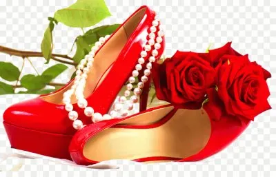 Red Heels-Flowers and Pearls- Still Life Art jigsaw puzzle