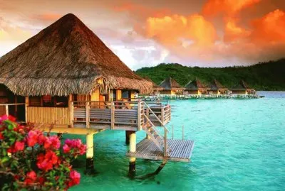 Tahiti coucher de soleil jigsaw puzzle