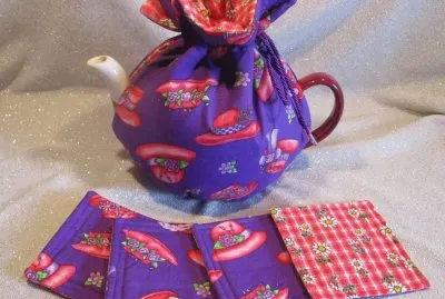 Cute Tea Cozy and Matching Coasters