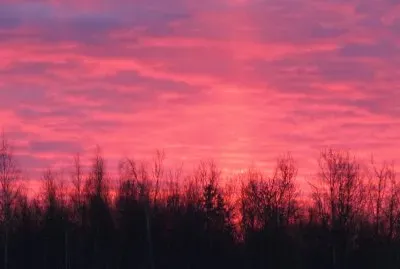 Fiery winter sunrise