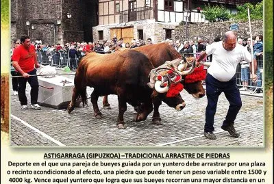 ASTIGARRAGA (GIPUZKOA) â€“TRADICIONAL ARRASTRE DE PIEDRAS