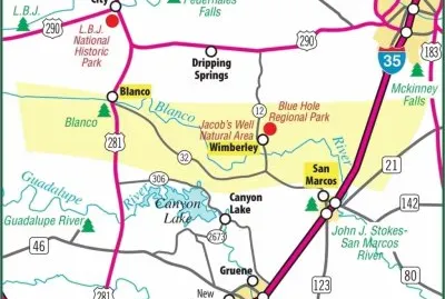 Blanco river Map