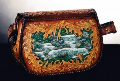 Hand Tooled   Painted Purse