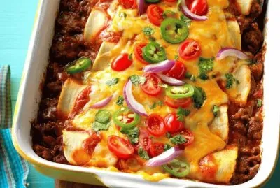 Garlic Beef Enchiladas