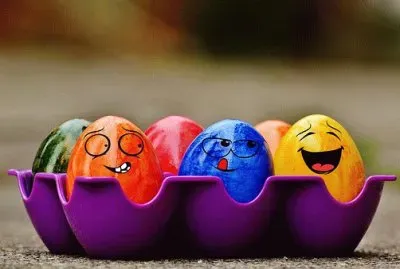 Funny Faces on Easter Eggs