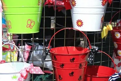 Pretty Tin Flower Pails