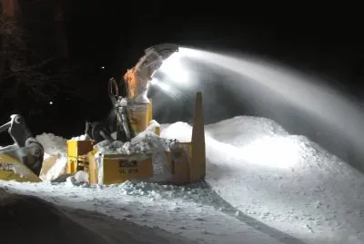 City plows end of our road - lots of snow!