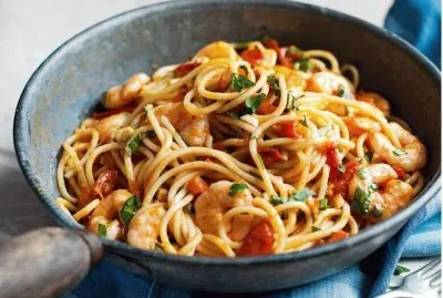 Tomato Prawn Spaghetti