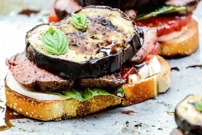 Eggplant and Meat Sandwich