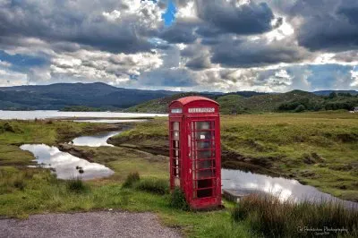 Scottish highland red Phonebox jigsaw puzzle
