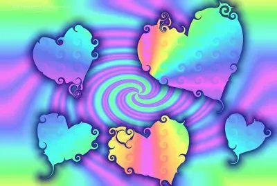 Jiggly hearts pastel colours