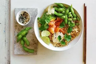Brown Rice   Smoked Salmon