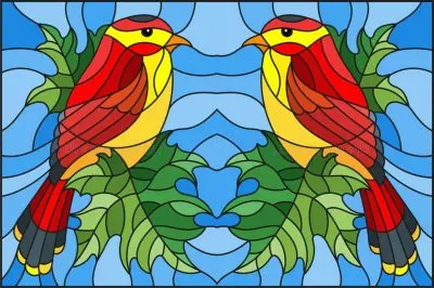 å°ç¨±å½©è‰²çŽ»ç’ƒ jigsaw puzzle