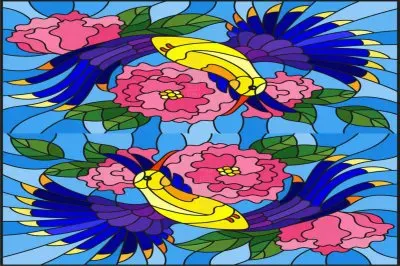 å°ç¨±å½©è‰²çŽ»ç’ƒ jigsaw puzzle