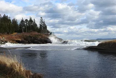 Waves reaching shore