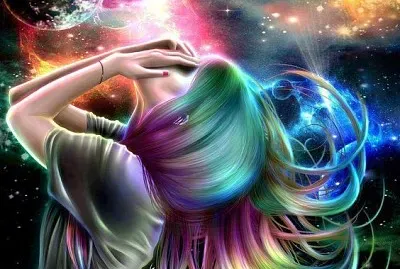rainbow lady background