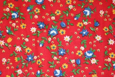 Red calico fabric
