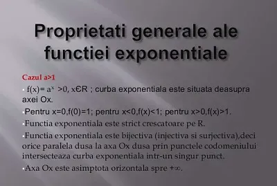 functia exponentiala.proprietati.