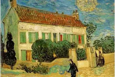 La casa blanca de noche