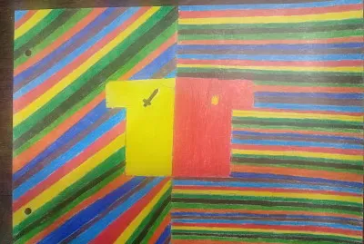 figura simple fondo complejo