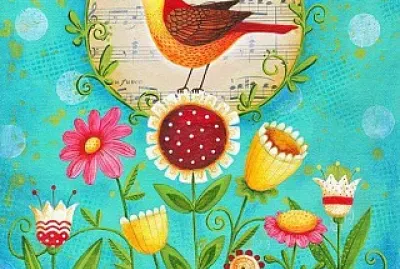 Pajarito con Flores