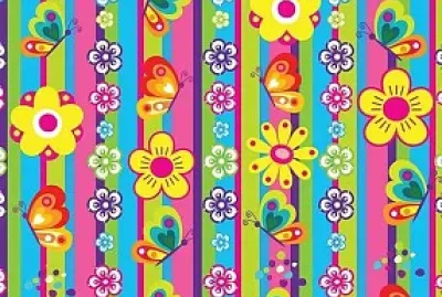 Flores, Mariposas y Rayas