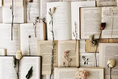 Livros e flores