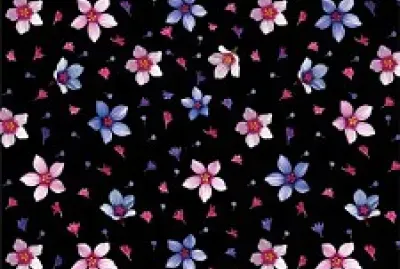 Flores rosa y azul fondo negro jigsaw puzzle