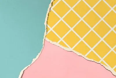 Pastel yellow, pink and light blue papers