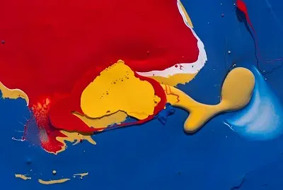 Spilled primary colors paint