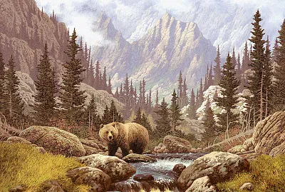Grizzly Bear in the Rocky Mountains. jigsaw puzzle