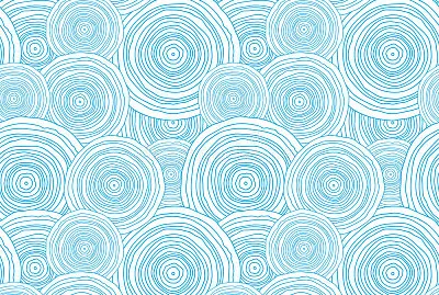 Doodle circle water texture seamless pattern.