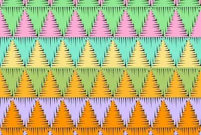 Embroidery seamless pattern with colorful triangle
