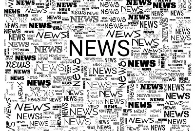 Black   White Abstract News Square Background.