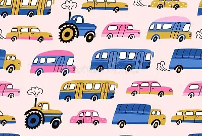 City cars, tractors and publish vehicles