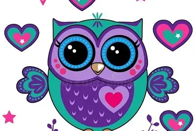 BÃºho Azul y Lila en rama