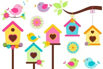 Pajaritos en sus Casitas
