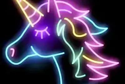 Unicornio NeÃ³n Fondo Negro