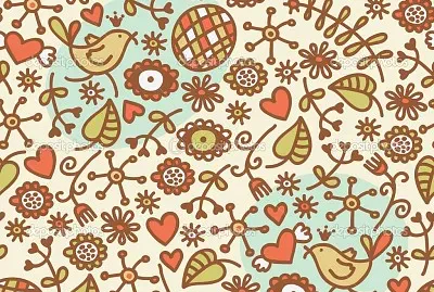 Hojas, Flores, Corazones y PÃ¡jaros