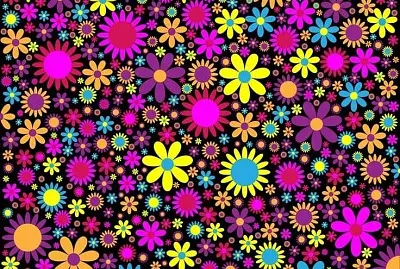 Flores Coloridas Fondo Oscuro