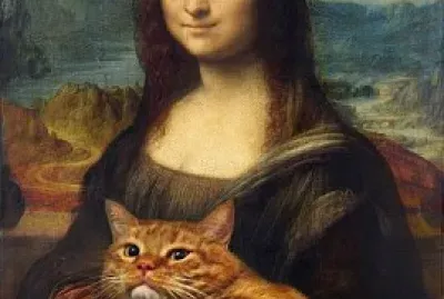 Mona Lisa com um Gato