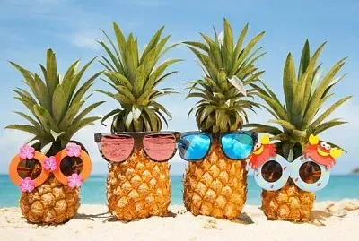 Ananas y lentes de sol