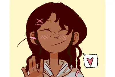 Feita no picrew.com e inspirado pela minha amiga