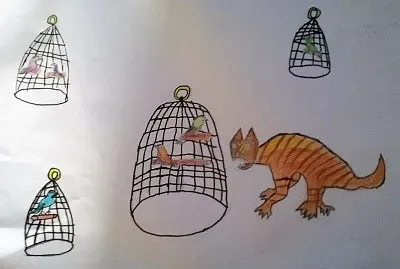 Gato comendo pÃ¡ssaro