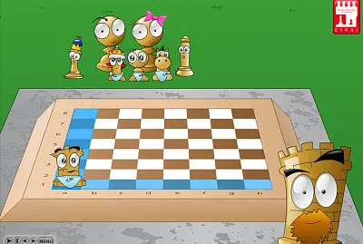 Rompecabezas con el movimiento de las piezas de ajedrez.