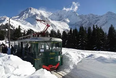 Train dans la neige