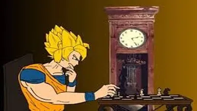 Goku jugando ajedrez