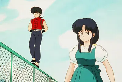 ranma y akane van a la escuela